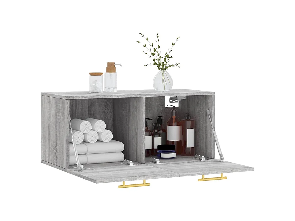 Wandschrank Grau Sonoma 80x36,5x35 cm Holzwerkstoff