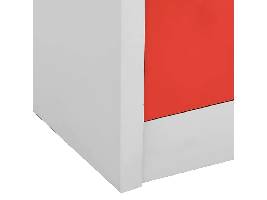 Armoire à casiers Gris clair et rouge 90x45x92,5 cm Acier