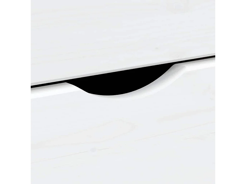 Rollschrank mit Schubladen MOSS Weiß Massivholz Kiefer