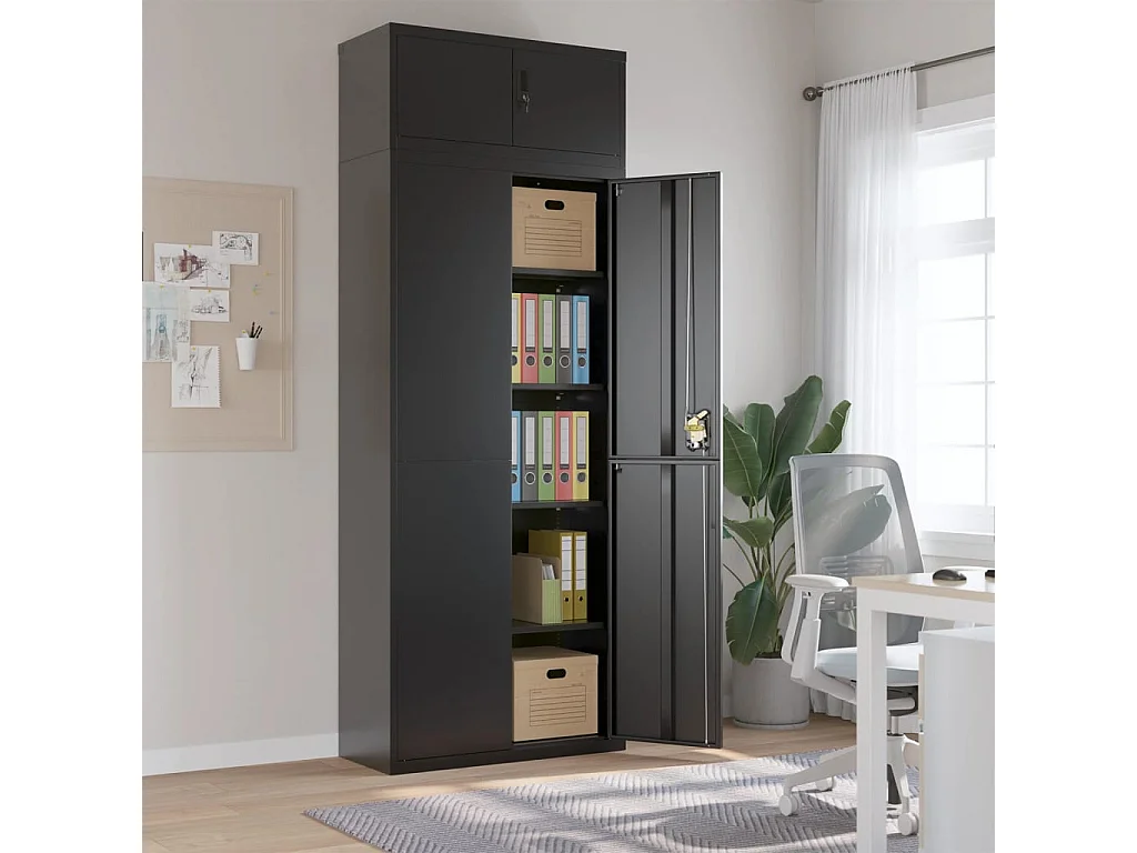 Classeur noir 90x40x240 cm acier