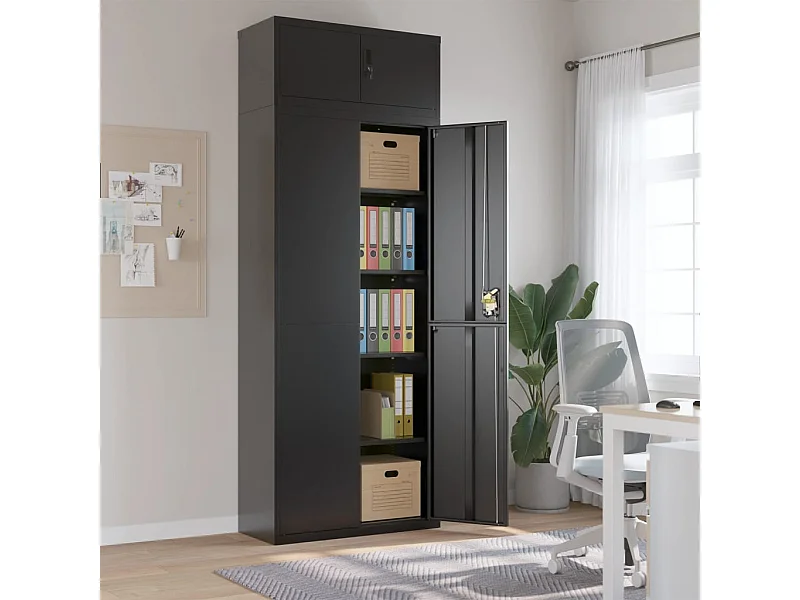 Classeur noir 90x40x240 cm acier