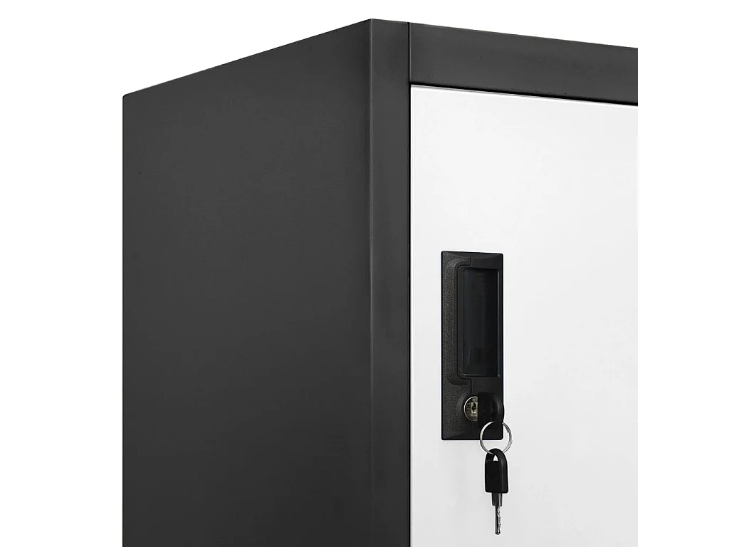 Schließfachschrank Anthrazit und Weiß 90x45x180 cm Stahl