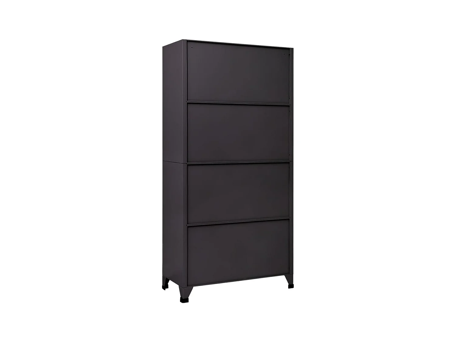 Armoire à casiers Anthracite et blanc 90x45x180 cm Acier