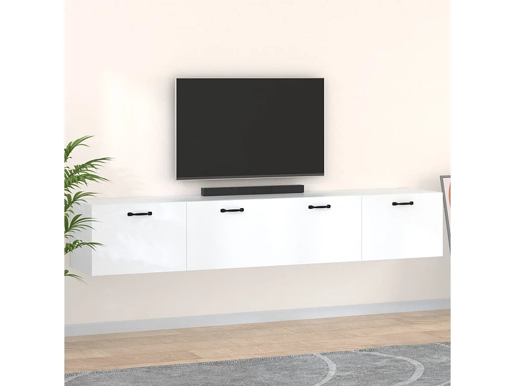 Armoires murales 2 pcs Blanc 100x36,5x35 cm Bois d'ingénierie