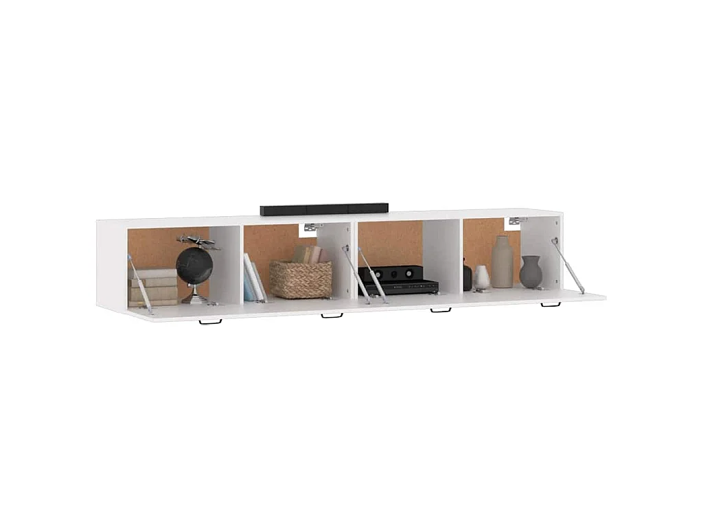 Armarios de pared 2 uds contrachapada blanco 100x36,5x35 cm