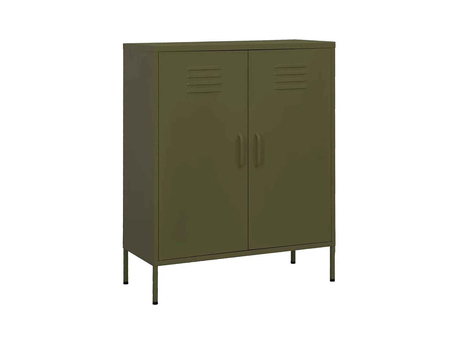 Beistellschrank Olivgrün 80x35x101,5 cm Stahl