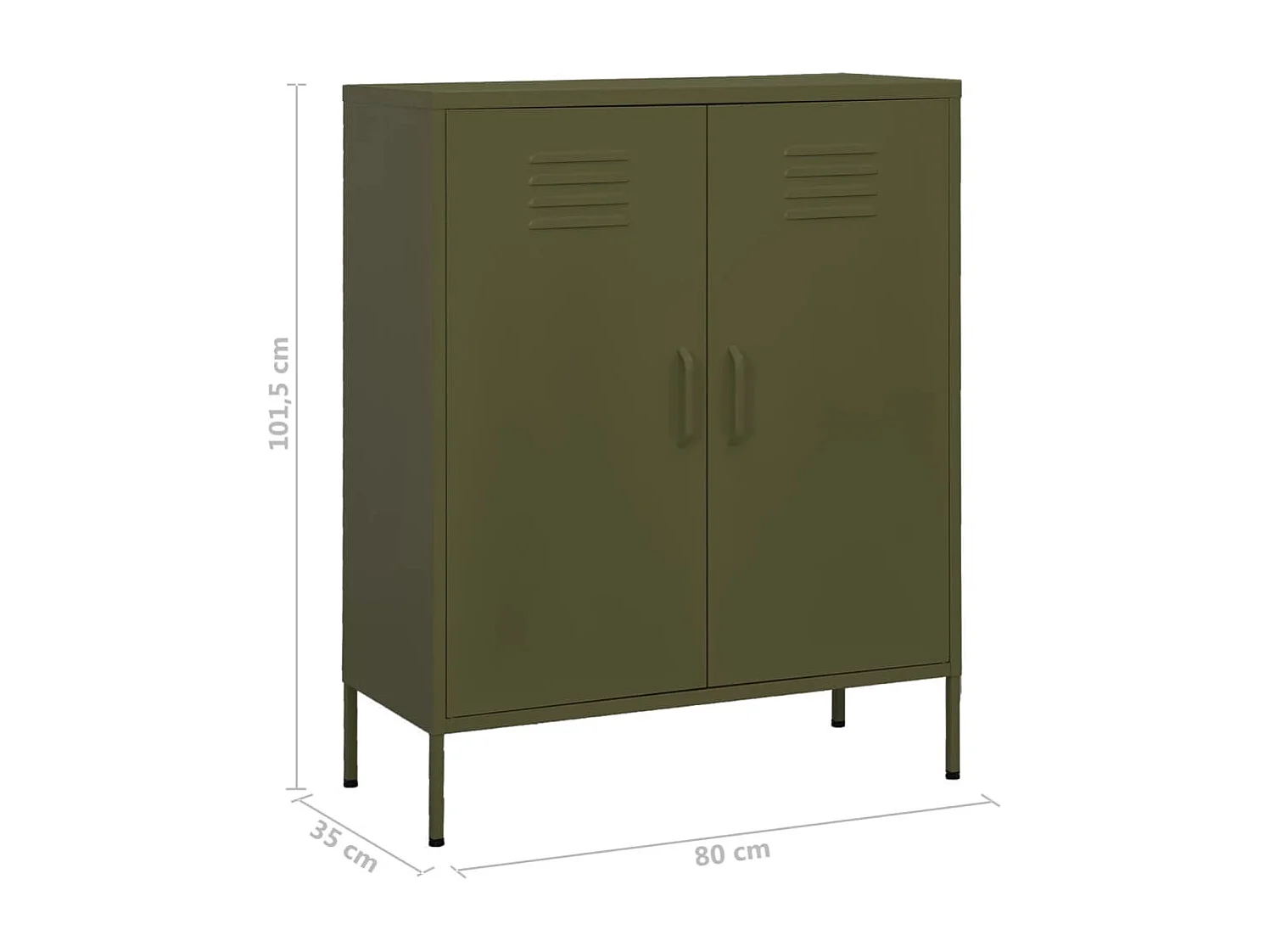 Armoire de rangement Vert olive 80x35x101,5 cm Acier