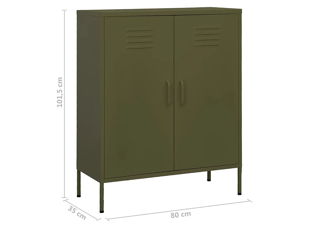 Armoire de rangement Vert olive 80x35x101,5 cm Acier
