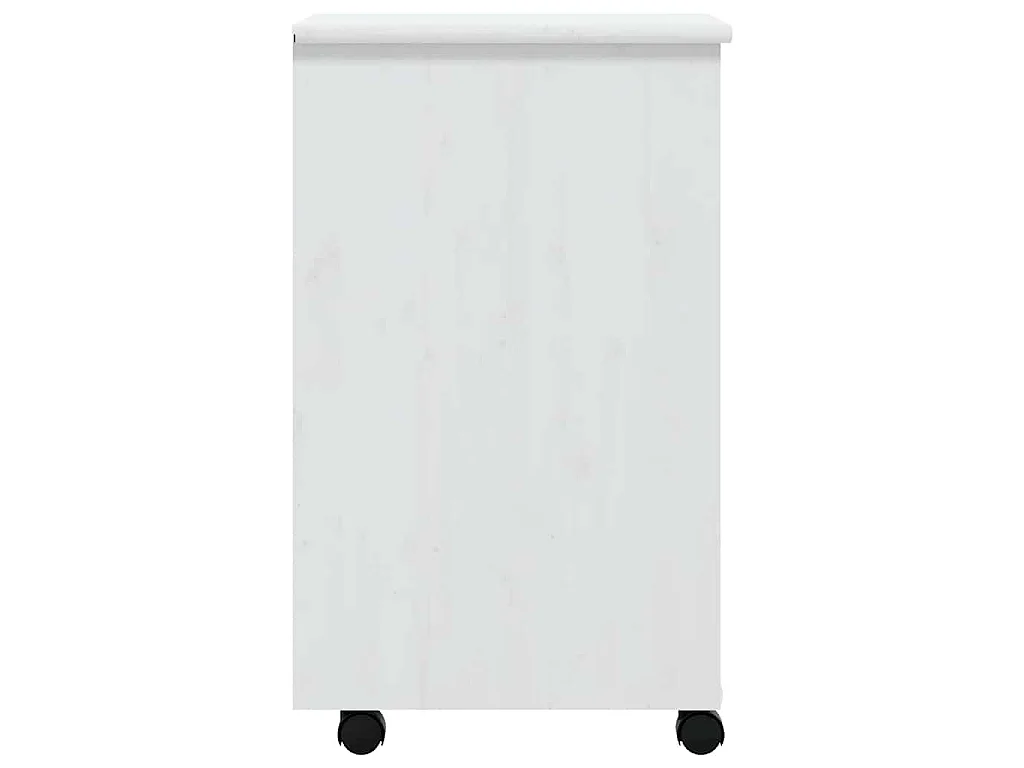 Armoire roulante avec tiroirs MOSS blanc bois de pin solide