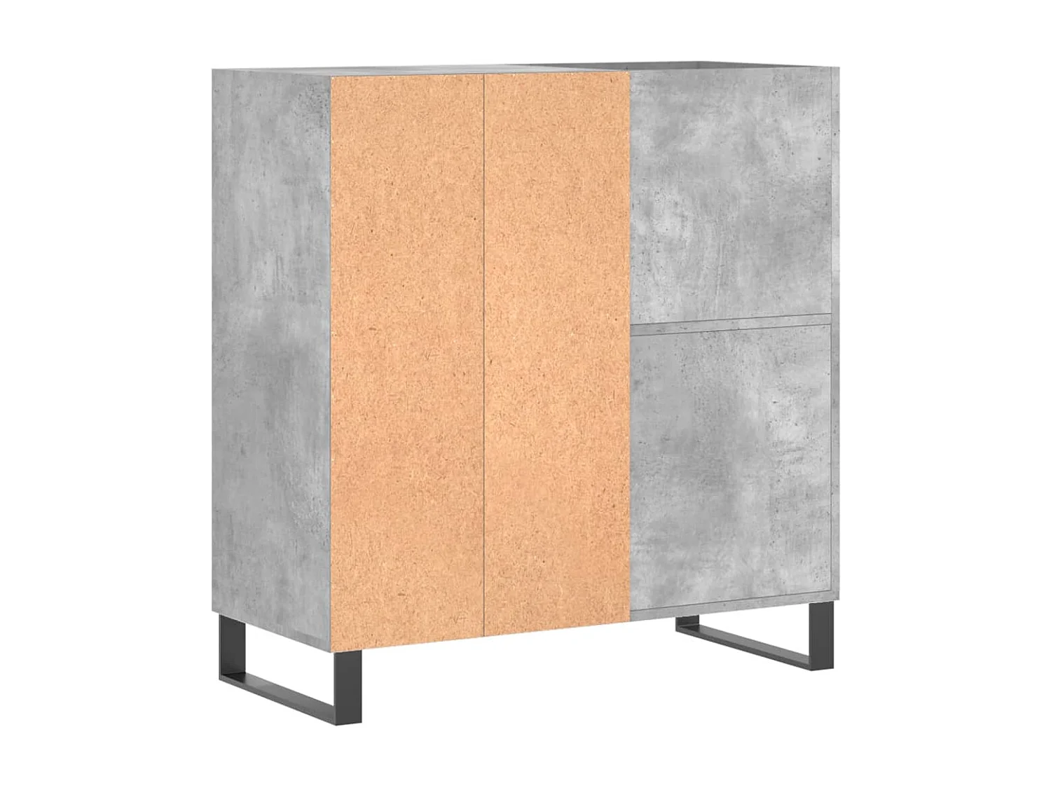 Armoire à disques gris béton 84,5x38x89 cm bois d'ingénierie