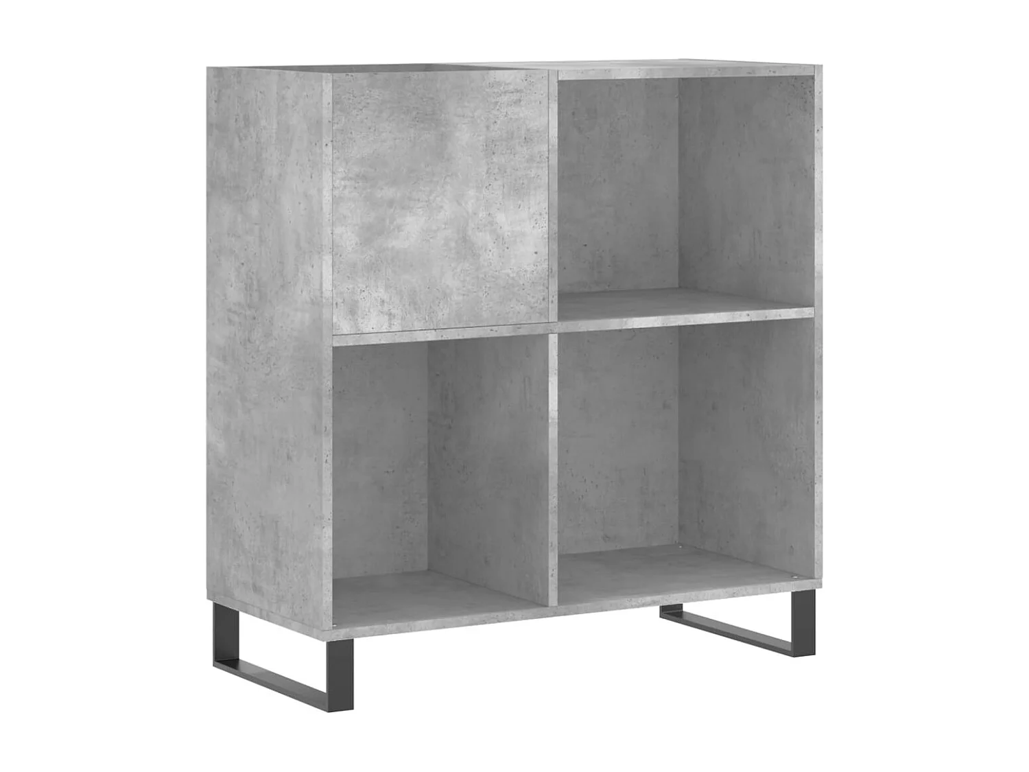 Armoire à disques gris béton 84,5x38x89 cm bois d'ingénierie