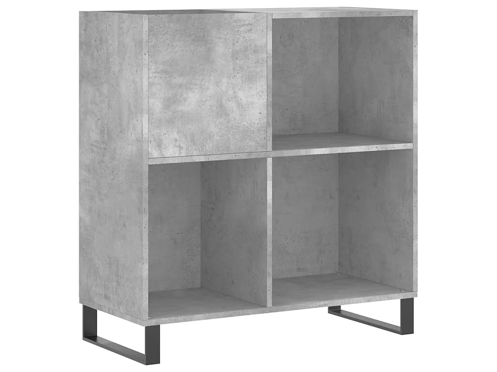 Platenkast 84,5x38x89 cm bewerkt hout betongrijs