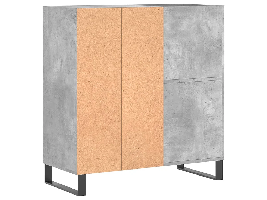 Armoire à disques gris béton 84,5x38x89 cm bois d'ingénierie