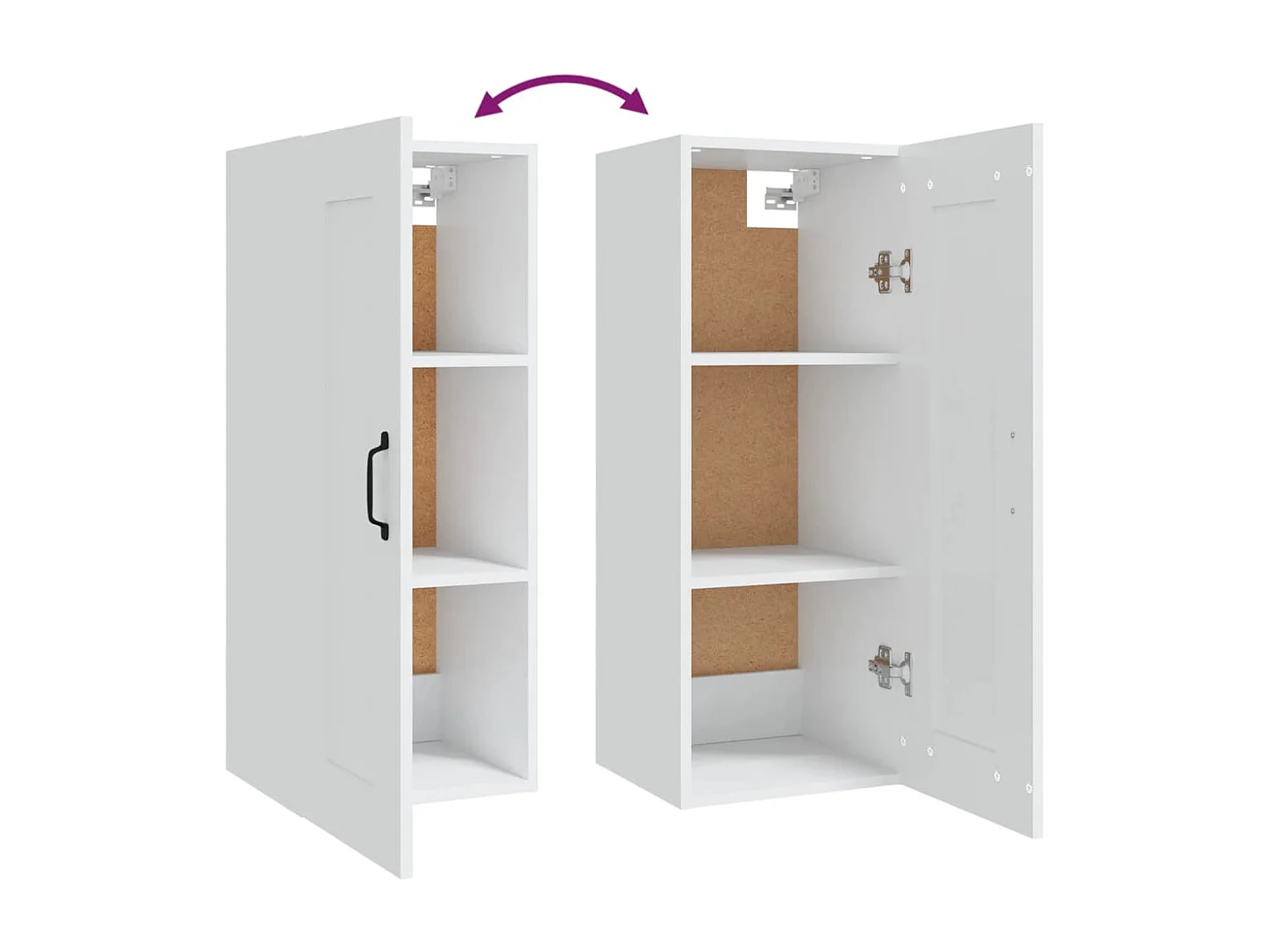 Hangkast 35x34x90 cm bewerkt hout wit