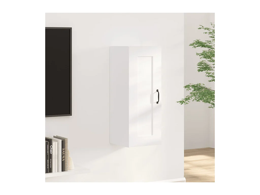 Armoire suspendue Blanc 35x34x90 cm Bois d'ingénierie