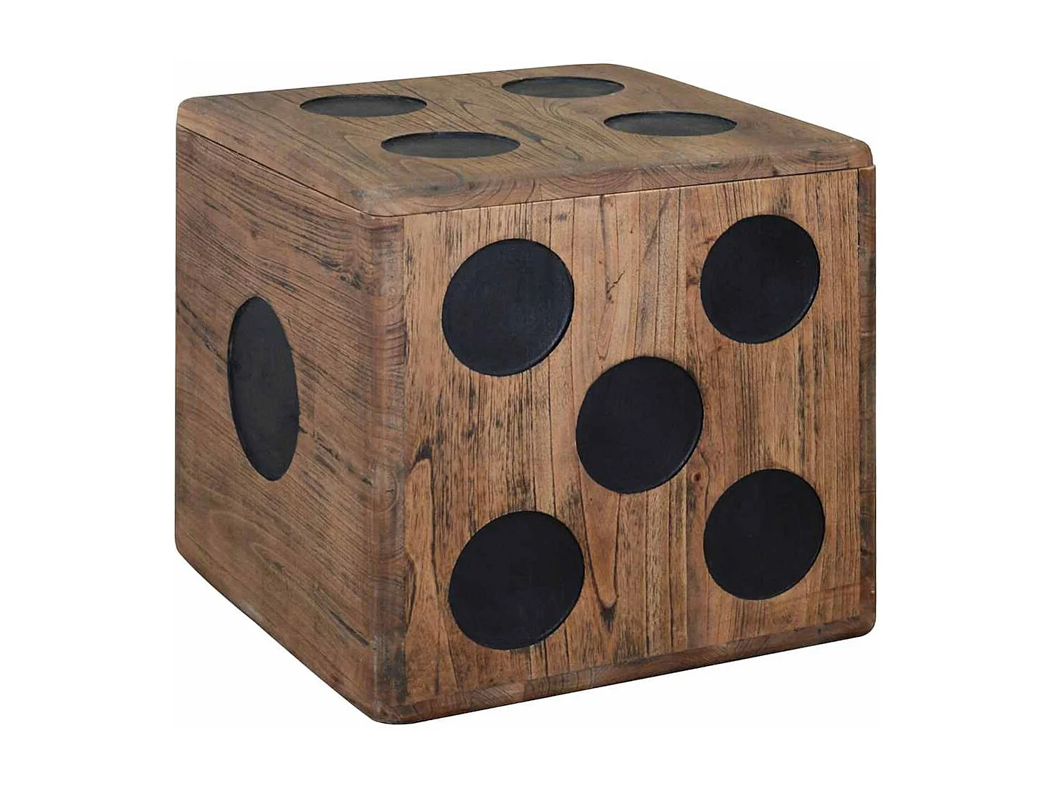 Boîte de rangement Bois Mindi 40x40x40 cm Design Dés