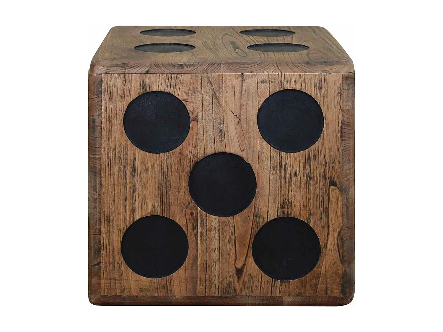 Boîte de rangement Bois Mindi 40x40x40 cm Design Dés