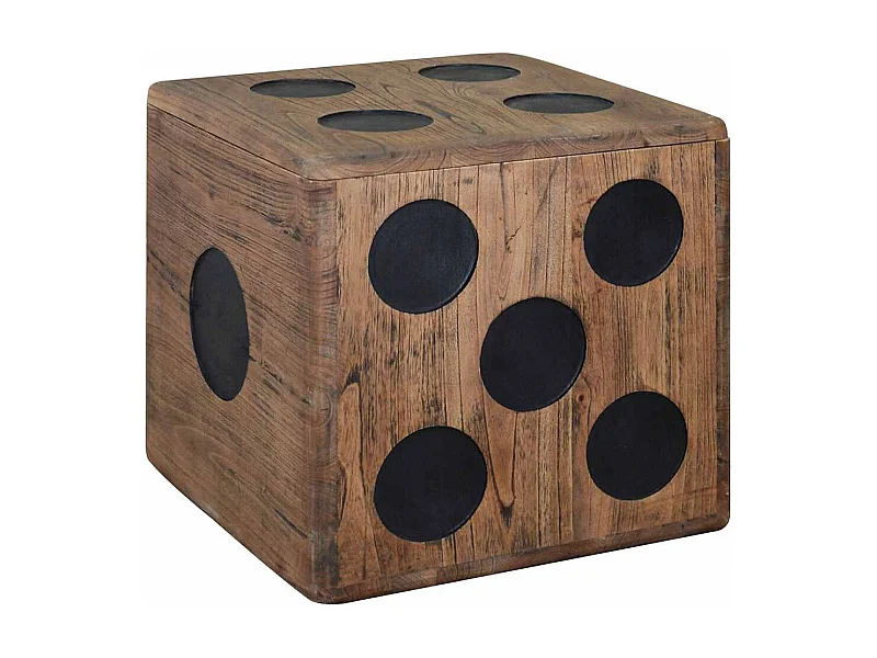 Boîte de rangement Bois Mindi 40x40x40 cm Design Dés