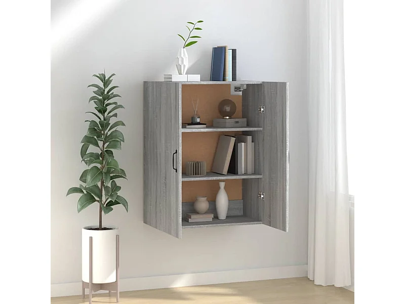 Mobile Pensile Grigio Sonoma 69,5x34x90 cm Legno Multistrato