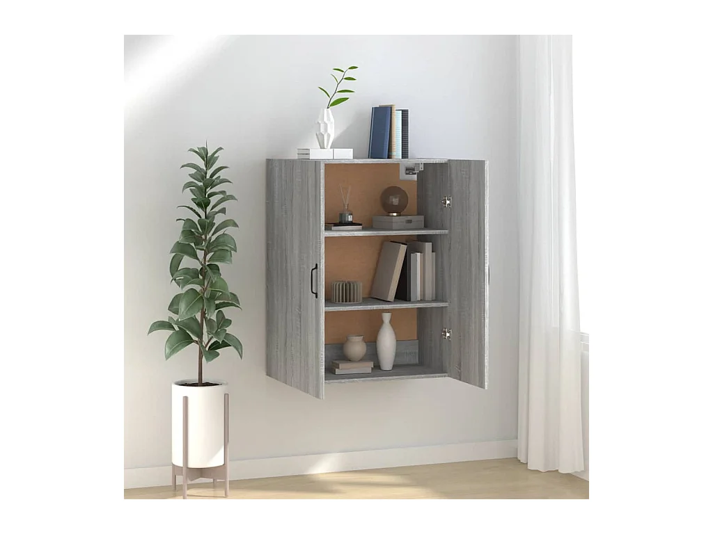 Mobile Pensile Grigio Sonoma 69,5x34x90 cm Legno Multistrato