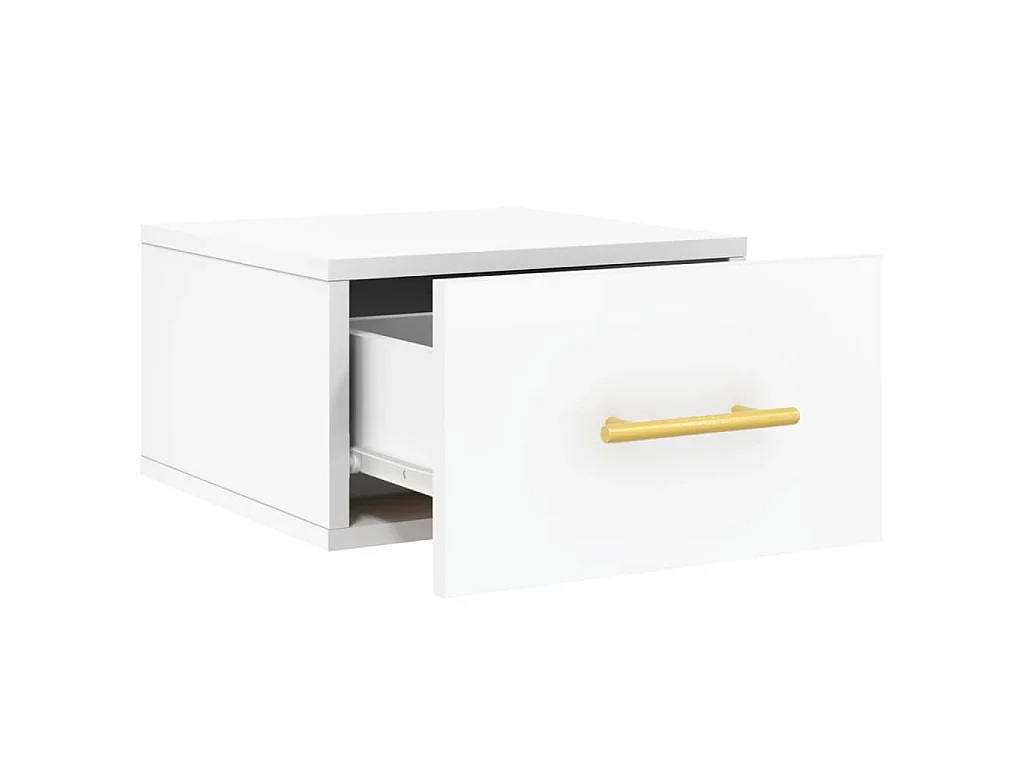 Table de chevet murale blanc 35x35x20 cm