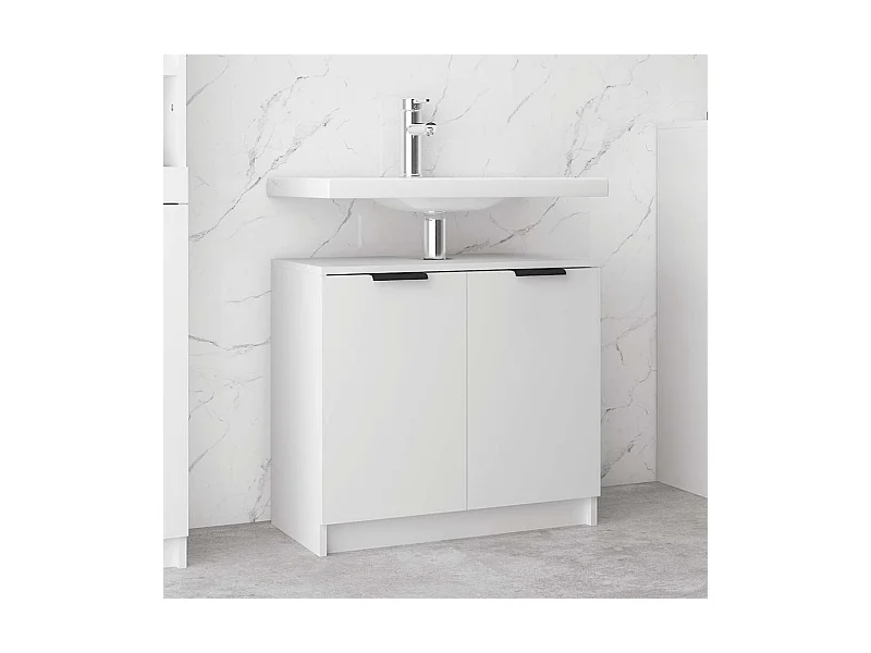 Armoire salle de bain Blanc 64,5x33,5x59 cm Bois d'ingénierie