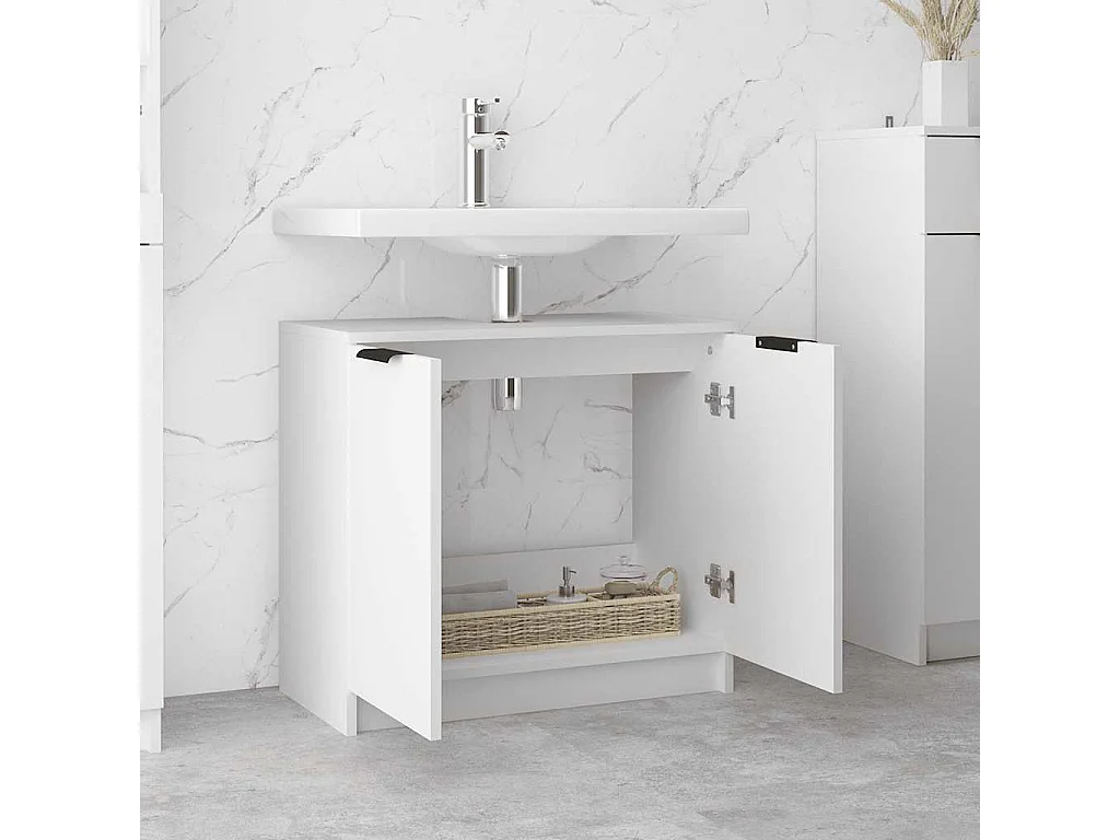 Armoire salle de bain Blanc 64,5x33,5x59 cm Bois d'ingénierie