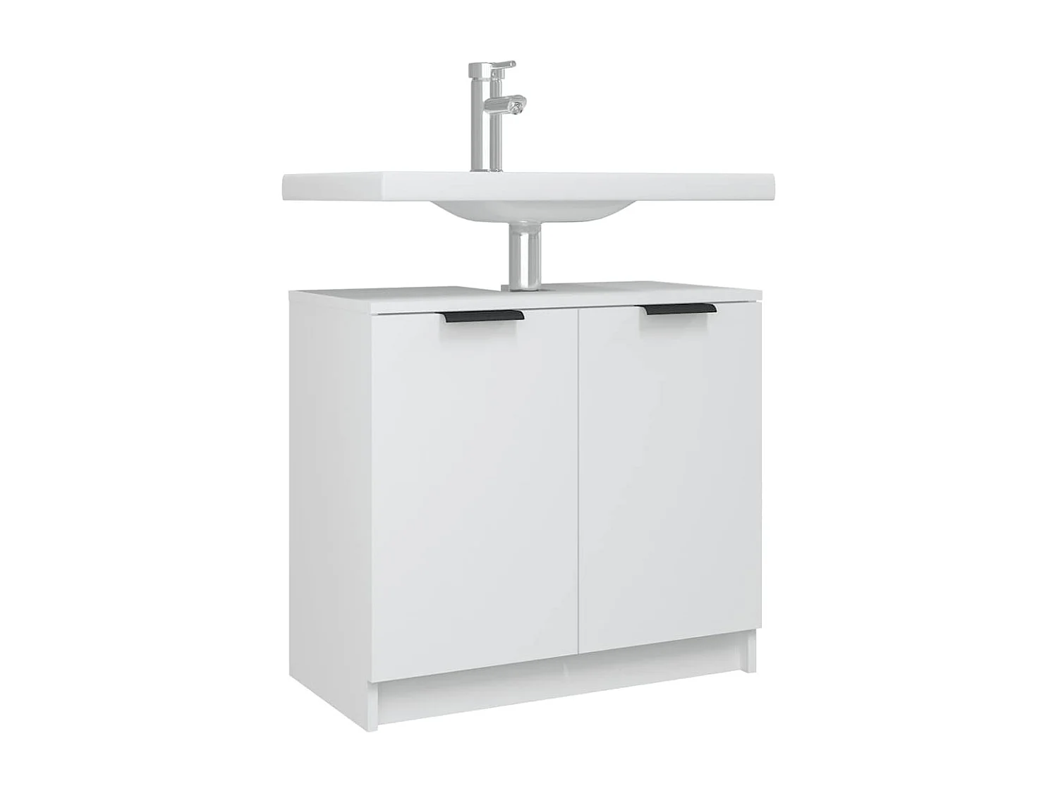 Armoire salle de bain Blanc 64,5x33,5x59 cm Bois d'ingénierie