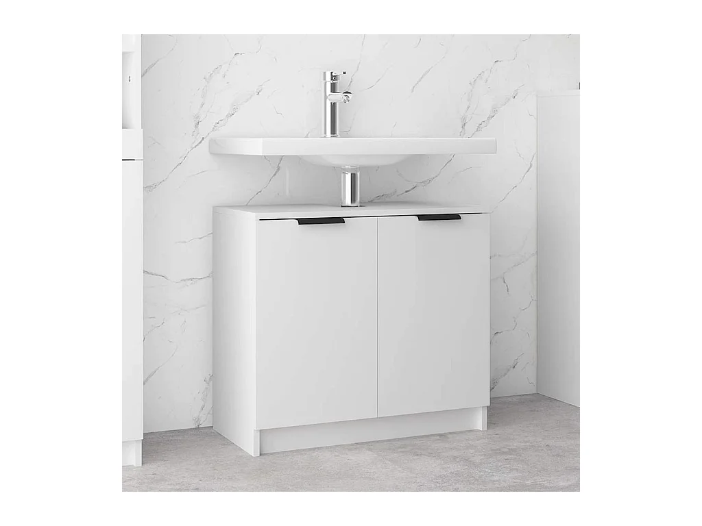 Badschrank Weiß 64,5x33,5x59 cm Holzwerkstoff