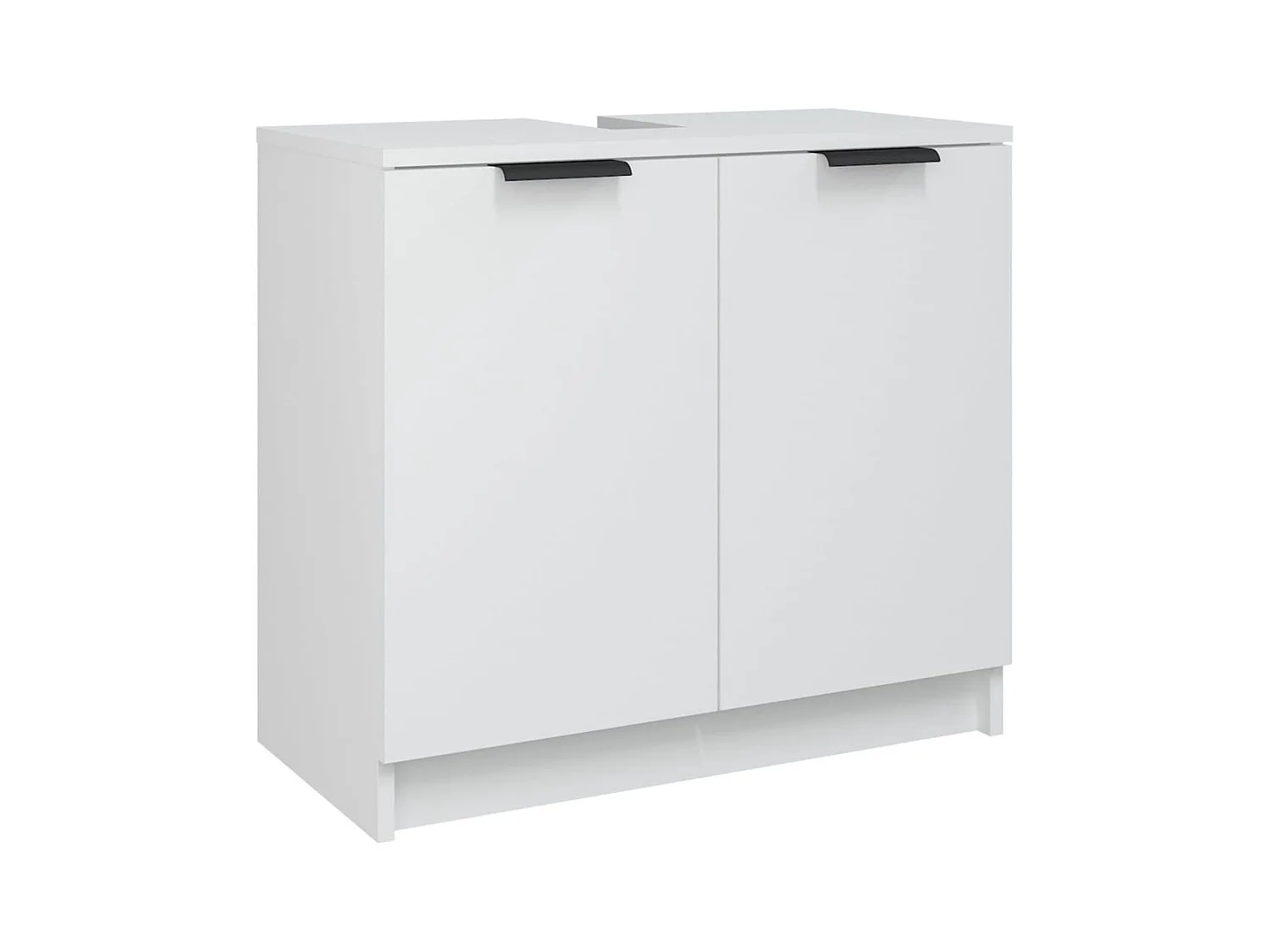 Badschrank Weiß 64,5x33,5x59 cm Holzwerkstoff