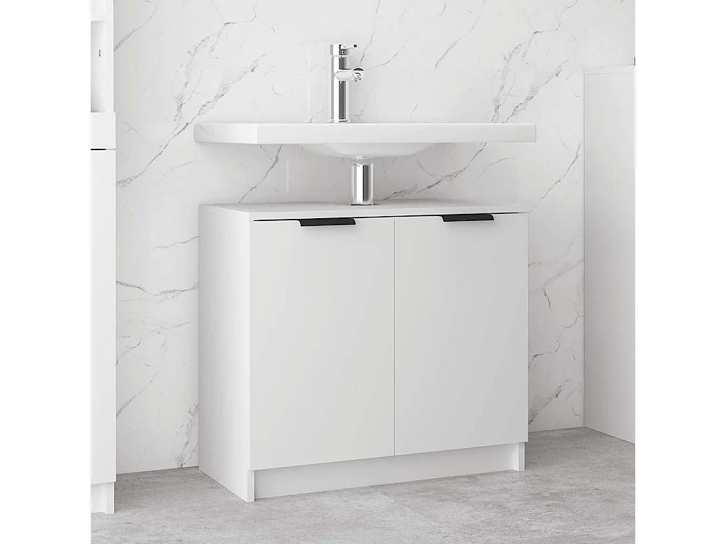 Armoire salle de bain Blanc 64,5x33,5x59 cm Bois d'ingénierie