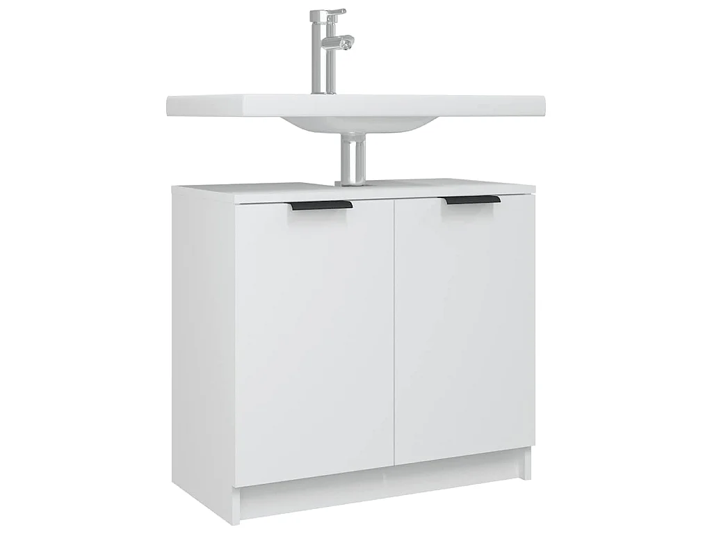 Armoire salle de bain Blanc 64,5x33,5x59 cm Bois d'ingénierie