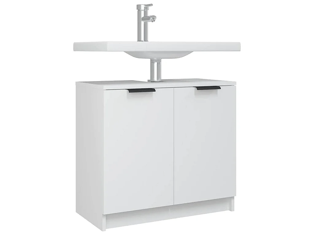 Armoire salle de bain Blanc 64,5x33,5x59 cm Bois d'ingénierie