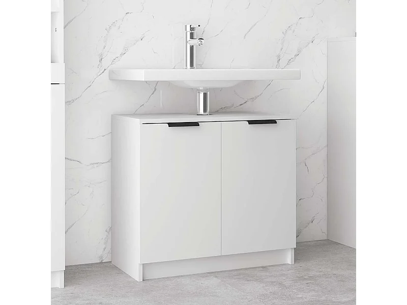 Armoire salle de bain Blanc 64,5x33,5x59 cm Bois d'ingénierie