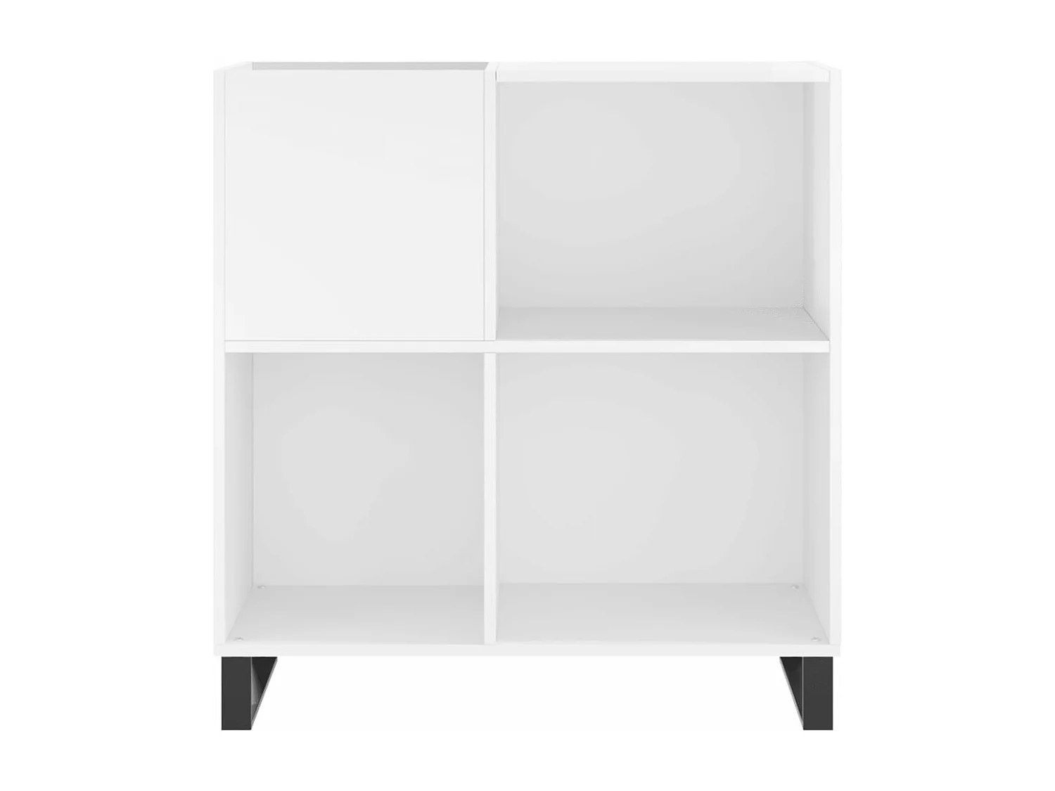 Armário p/ discos 84,5x38x89 cm deriv. madeira branco brilhante
