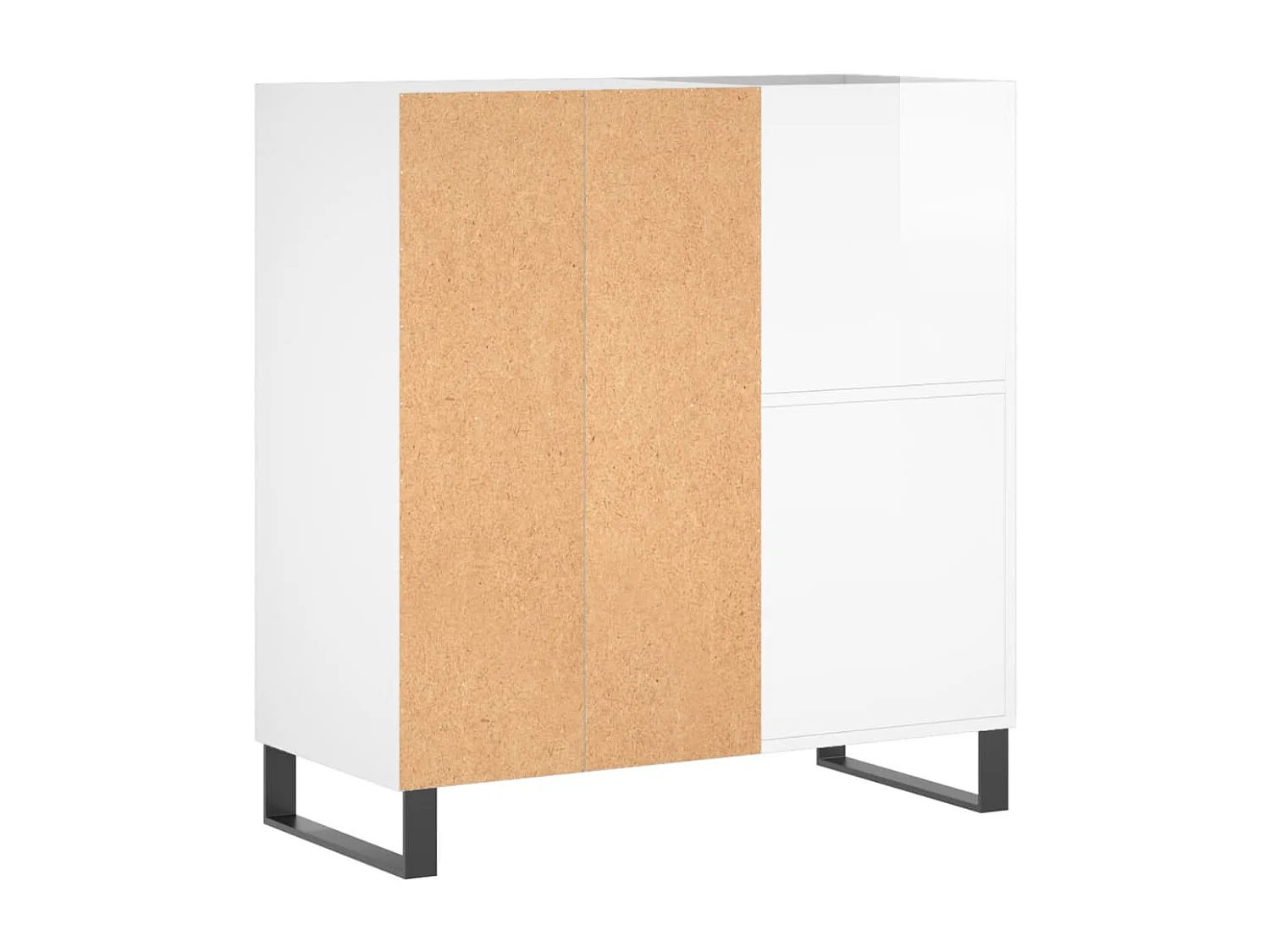 Armário p/ discos 84,5x38x89 cm deriv. madeira branco brilhante