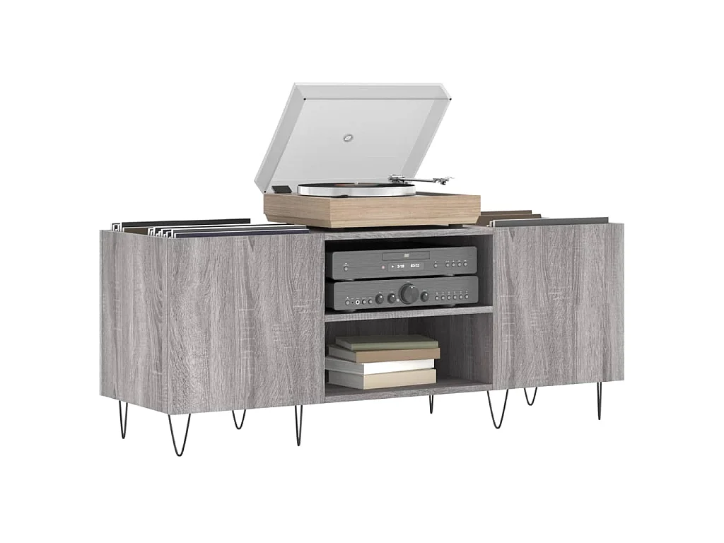 Armoire à disques sonoma gris 121x38x48 cm bois d'ingénierie