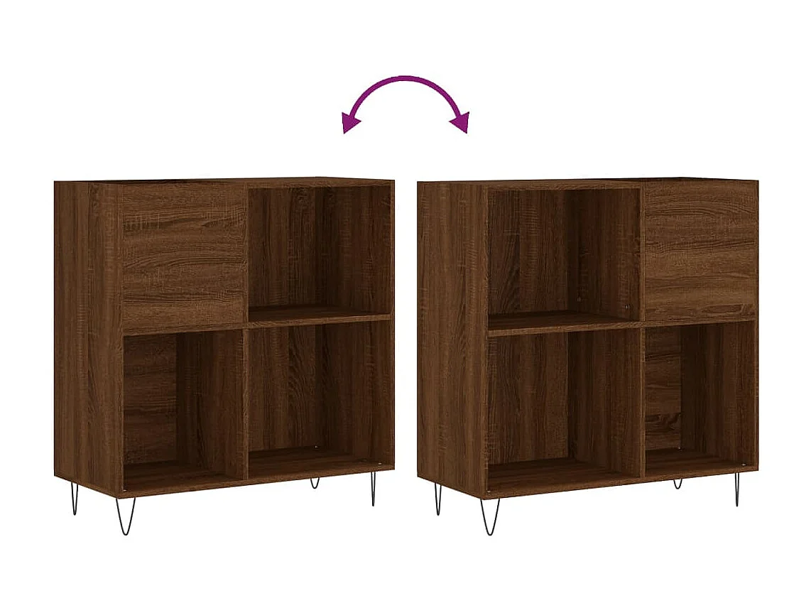 Armoire à disques chêne marron 84,5x38x89 cm bois d'ingénierie