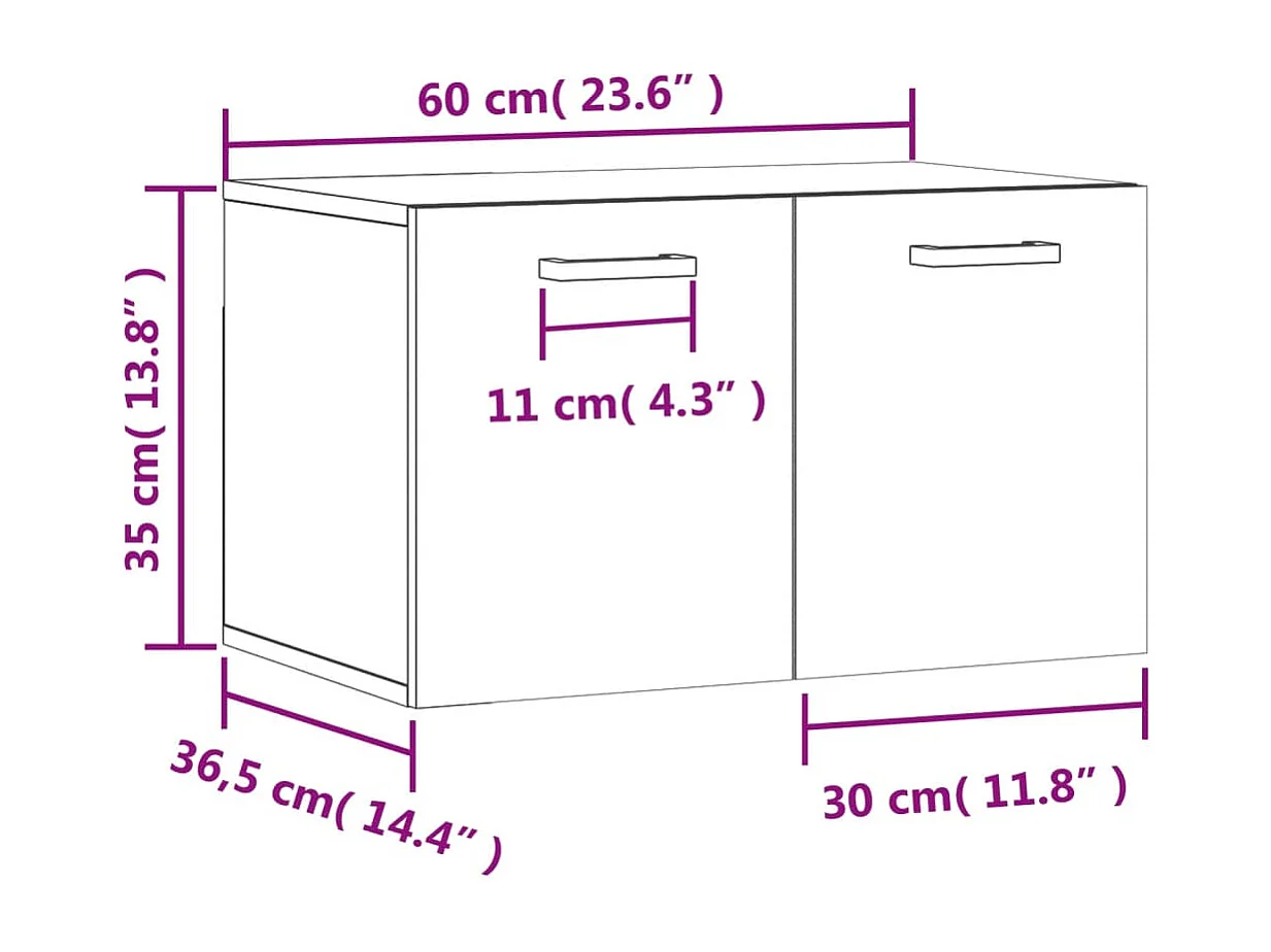Wandschrank Sonoma-Eiche 60x36,5x35 cm Holzwerkstoff