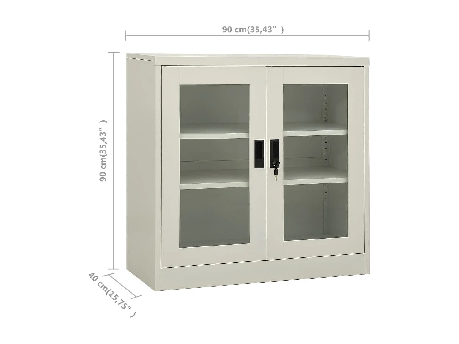 Armoire de bureau Gris clair 90x40x90 cm Acier