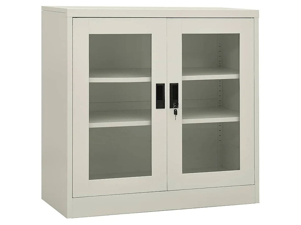 Armário de escritório 90x40x90 cm aço cinzento-claro