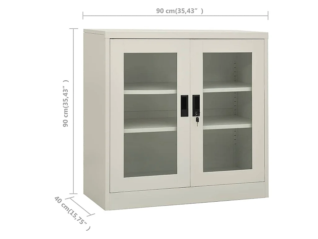 Armoire de bureau Gris clair 90x40x90 cm Acier