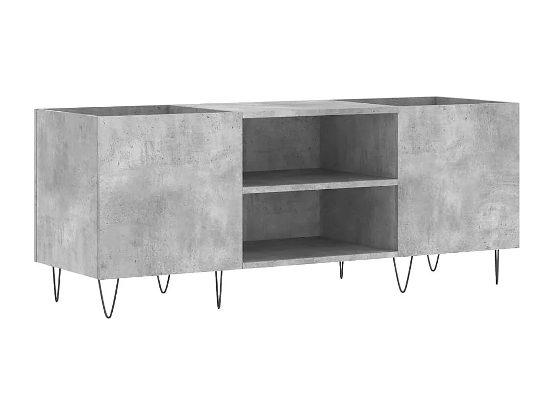Mueble discos madera contrachapada gris hormigón 121x38x48 cm