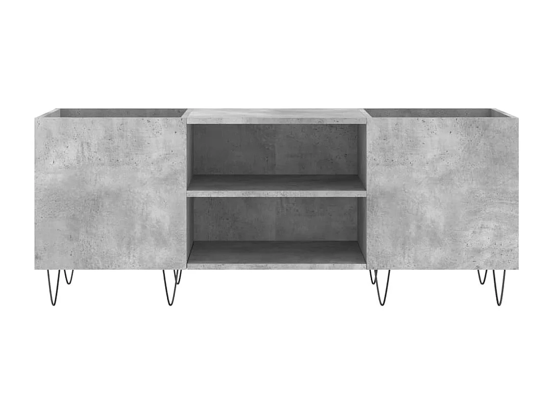 Mueble discos madera contrachapada gris hormigón 121x38x48 cm