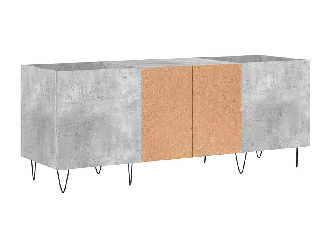 Mueble discos madera contrachapada gris hormigón 121x38x48 cm