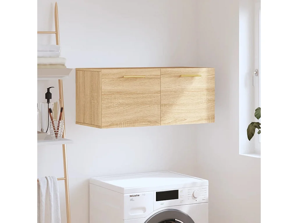Wandkast 80x36,5x35 cm bewerkt hout sonoma eikenkleurig