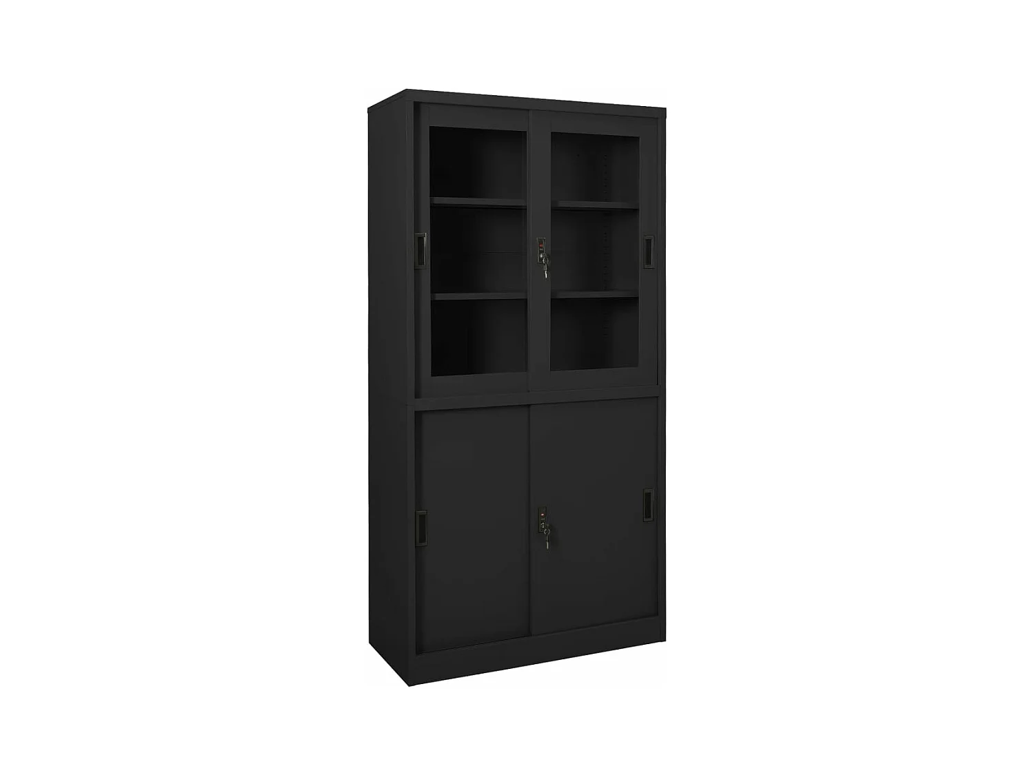 Armadio Ufficio Anta Scorrevole Antracite 90x40x180 cm Acciaio