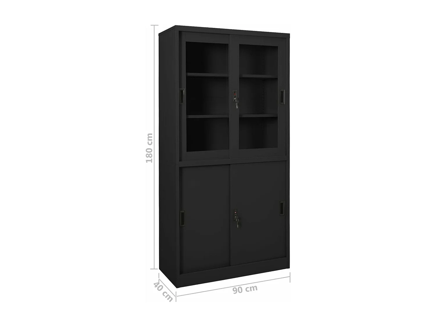 Armoire de bureau et porte coulissante Anthracite 90x40x180 cm