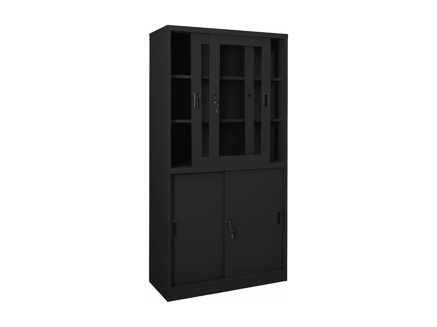 Armoire de bureau et porte coulissante Anthracite 90x40x180 cm