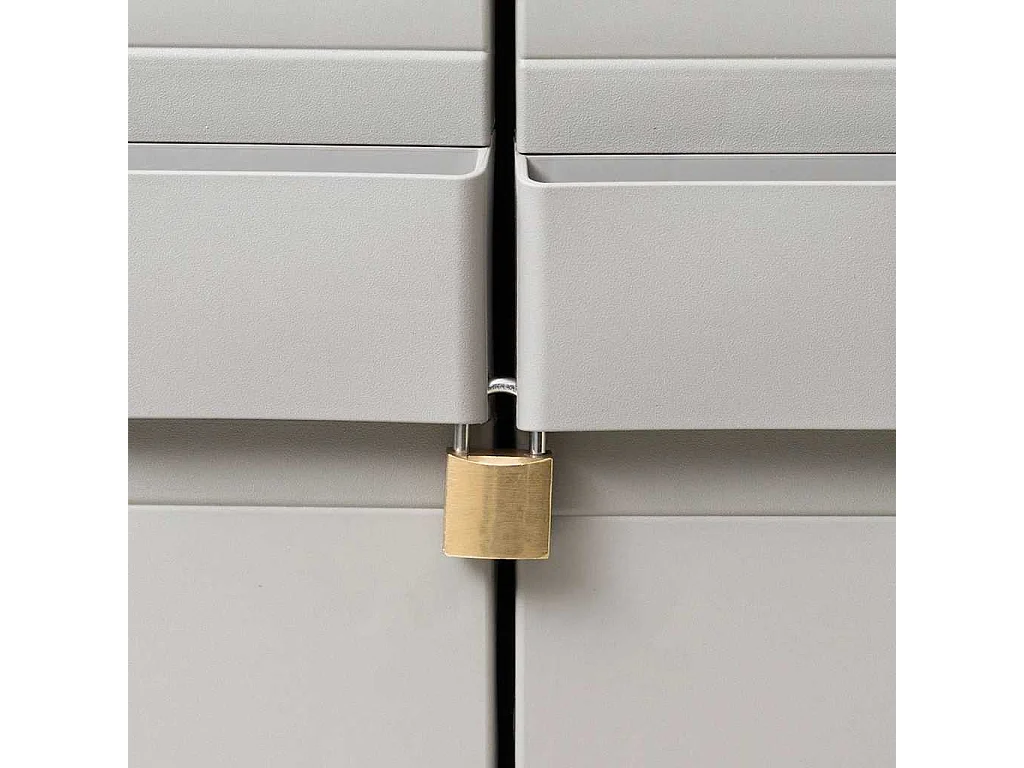 Armário arrumação para jardim c/ 3 prateleiras preto e cinzento